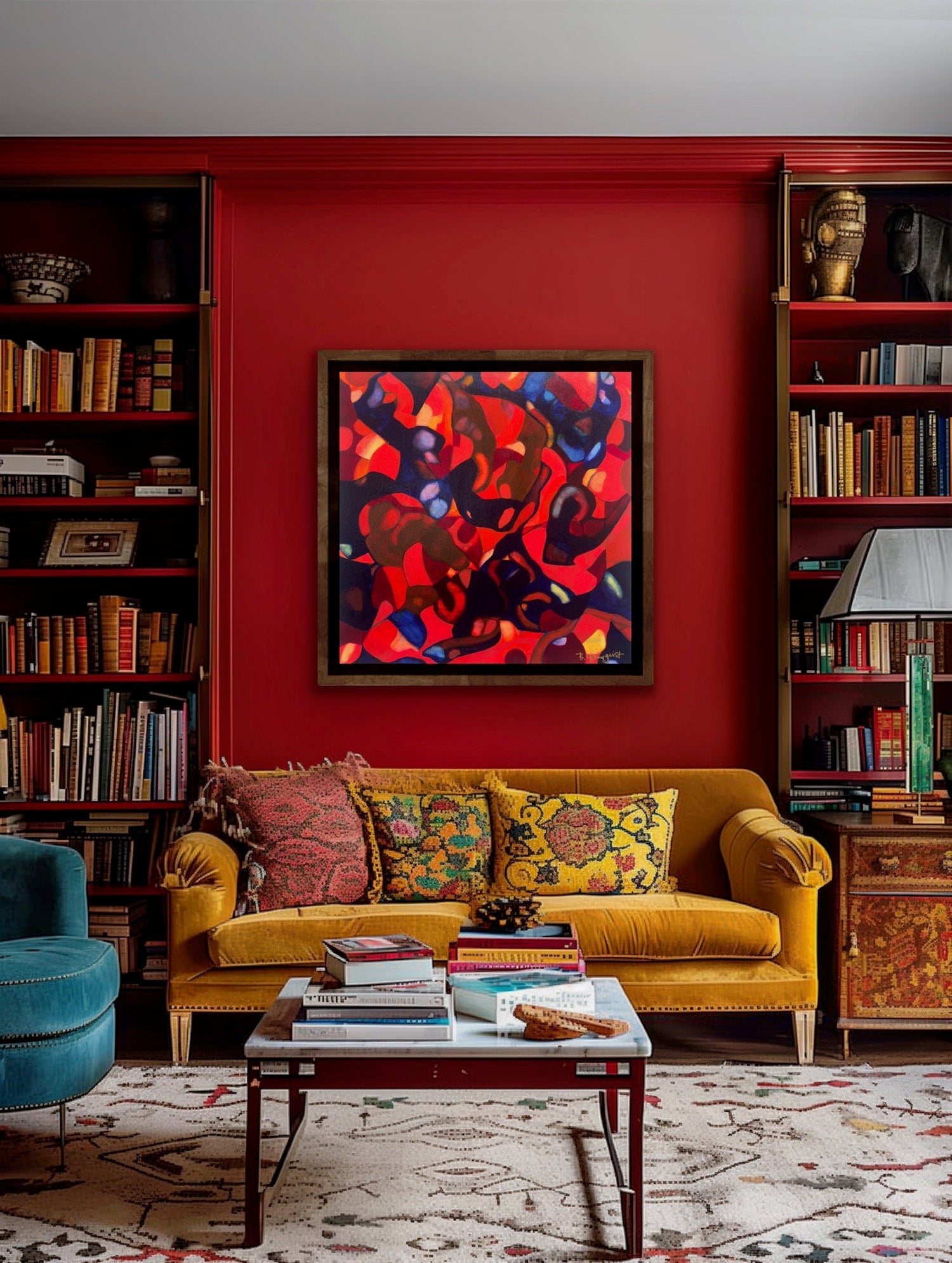 red-abstract-painting-insitu