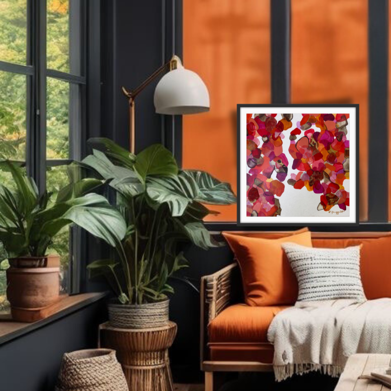 Abstract-artwork-framed-print-red-orange