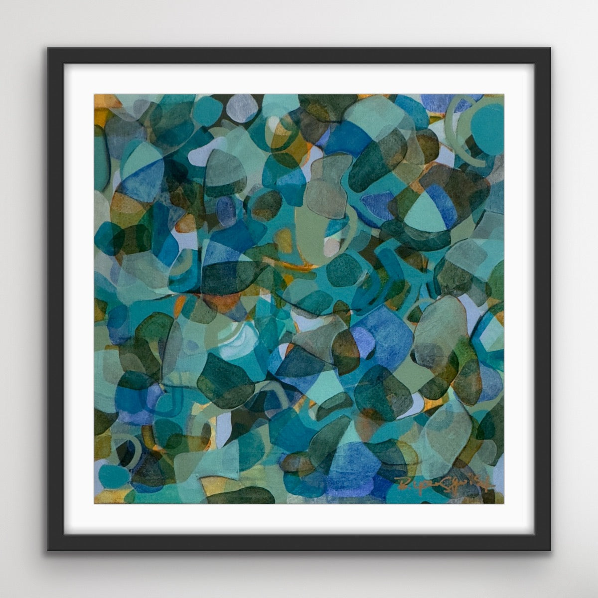 blue-green-abstract-art-print-black-frame