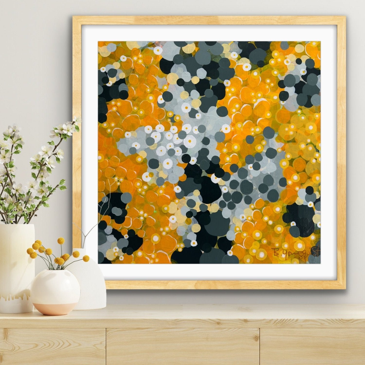 uplifting-yellow-abstract-floral-framed-print